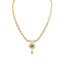 18K  Yellow Gold Diamond Necklace & Earrings Set W/ VVS Diamonds, Emeralds, Pearls & Lotus Flower Pendant - Virani Jewelers