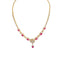 18K Multi Tone Gold Diamond Necklace & Earrings Set W/ VVS Diamonds, Rubies & Eyelet Chain - Virani Jewelers