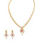 18K  Multi Tone Gold Diamond Necklace & Earrings Set W/ VVS Diamonds, Rubies, Emeralds & Faceted Pear Shape Details - Virani Jewelers