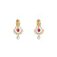 18K  Multi Tone Gold Diamond Necklace & Earrings Set W/ VVS Diamonds, Rubies, Emeralds & Faceted Pear Shape Details - Virani Jewelers