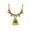 22K Yellow Gold Antique Temple Necklace W/ Ruby, Emerald & Large Laxmi Pendant on Carved Chain - Virani Jewelers