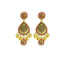 22K Yellow Gold Necklace & Earrings Set W/ Ruby, Emeralds, Pear Shaped Laxmi Pendants & Floral Accents - Virani Jewelers