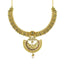 22K Yellow Gold Necklace & Earrings Set W/ Ruby, Emerald, CZ, Pearl & Chandbali Pendants - Virani Jewelers