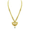 22K Yellow Gold Necklace & Earrings Set W/ Kundan on Anchor Pendants & Thick Beaded Strand - Virani Jewelers