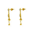 22K Multi Tone Gold Necklace & Earrings Set W/ Wide Royal Beaded Pendant & Hanging Gold Beads - Virani Jewelers