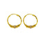 22K Yellow Gold Hoop Earrings W/ Two Tone Textured Accent Beads - Virani Jewelers