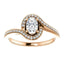 Solitaire Diamond Bypass Engagement Ring W/ Channel Set Band - Virani Jewelers