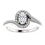 Solitaire Diamond Bypass Engagement Ring W/ Channel Set Band - Virani Jewelers