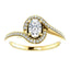 Solitaire Diamond Bypass Engagement Ring W/ Channel Set Band - Virani Jewelers