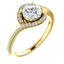 Solitaire Diamond Bypass Engagement Ring W/ Channel Set Band - Virani Jewelers