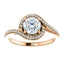 Solitaire Diamond Bypass Engagement Ring W/ Channel Set Band - Virani Jewelers