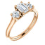 Three Stone Diamond Engagement Ring, Round Side Stone - Virani Jewelers