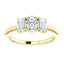 Tri Stone Diamond Engagement Ring Emerald Side Stone - Virani Jewelers