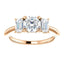 Tri Stone Diamond Engagement Ring Emerald Side Stone - Virani Jewelers