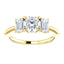 Tri Stone Diamond Engagement Ring Emerald Side Stone - Virani Jewelers