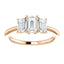 Tri Stone Diamond Engagement Ring Emerald Side Stone - Virani Jewelers