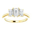 Tri Stone Diamond Engagement Ring Emerald Side Stone - Virani Jewelers