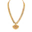 22K Yellow Gold Diamond Necklace & Jhumki Drop Earrings Set W/ 18.77ct Uncut Diamonds, Rubies, Emeralds, Laxmi Kasu & Large Eyelet Pendant - Virani Jewelers