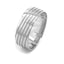 18K White Gold Band for Men W/ Striped Engravement - Virani Jewelers