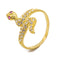 22K Yellow Gold Snake Ring W/ Cubic Zicronia and Ruby Stones