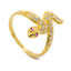 22K Yellow Gold Snake Ring W/ Cubic Zicronia and Ruby Stones