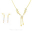 22K Multitone Gold Necklace and Earrings W/ Modern Abstract Design & 3 Tone Beads - Virani Jewelers
