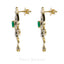 0.86 CT Floral Diamond Drop Earrings in 18K Yellow Gold W/ Centered Emerald Stone - Virani Jewelers