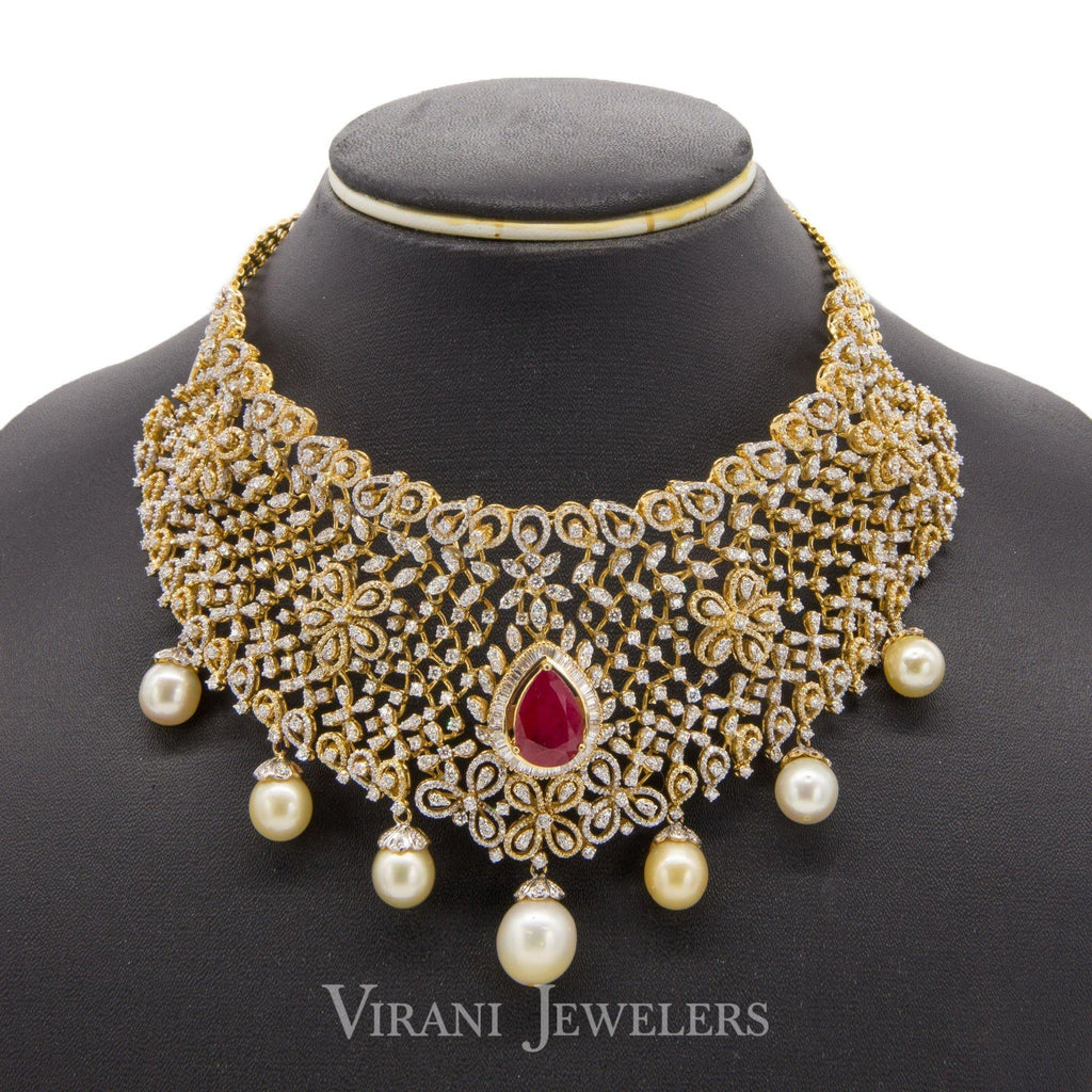 Diamond choker necklace set shop