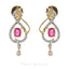1.46 CT Round Brilliant Diamond Ruby Pendant and Earrings Set in 18K Yellow & White Gold - Virani Jewelers