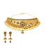 22K Yellow Gold & Gemstone Antique Choker Necklace Set (46.7gm)