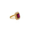 22K Yellow Gold, CZ & Ruby Cocktail Ring (5.7gm)