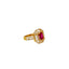 22K Yellow Gold, CZ & Ruby Cocktail Ring (3.8gm)