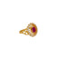 22K Yellow Gold, CZ & Ruby Cocktail Ring (5.3gm)