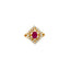 22K Yellow Gold, CZ & Ruby Cocktail Ring (4.1gm)