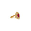 22K Yellow Gold, CZ & Ruby Cocktail Ring (4.1gm)