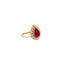 22K Yellow Gold, CZ & Ruby Cocktail Ring (4.3gm)