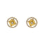 22K Yellow Gold & CZ Stud Earrings (3.6gm)