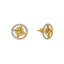 22K Yellow Gold & CZ Stud Earrings (3.6gm)