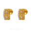 22K Multitone Floral Rectangular Gold Stud Earrings - Virani Jewelers