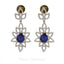 18K Multi Tone Gold Diamond Necklace & Drop Earrings Set W/ 6.27ct VVS Diamonds & Interchangeable Stone on Open Cut Leaf Frame - Virani Jewelers