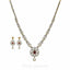 4.33CT Bisou Heart Diamond Necklace & Earrings Set in 18K Yellow Gold W/ Centre Ruby - Virani Jewelers