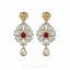 4.33CT Bisou Heart Diamond Necklace & Earrings Set in 18K Yellow Gold W/ Centre Ruby - Virani Jewelers