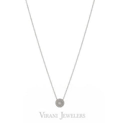 0.45CT DIamond Infinite Circle Pendant Necklace Set in 14K White Gold - Virani Jewelers