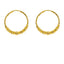 22K Yellow Gold Hoop Earrings W/ Chiseled Frame & Faceted Gold Balls - Virani Jewelers