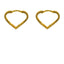22K Yellow Gold Hoop Earrings W/ Chiseled Heart Frame - Virani Jewelers