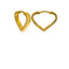 22K Yellow Gold Hoop Earrings W/ Chiseled Heart Frame - Virani Jewelers