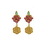 22K Gold Ruby Emerald Floral Kasu Necklace & Earrings Set - Virani Jewelers