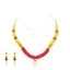 22K Yellow Gold Beaded Floral Statement Necklace & Earrings Set W/ Rubies, Pearls, & Cubic Zirconia - Virani Jewelers