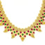 22K Gold Ruby Emerald CZ Necklace and Earrings Set - Virani Jewelers