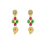 22K Gold Ruby Emerald CZ Necklace and Earrings Set - Virani Jewelers
